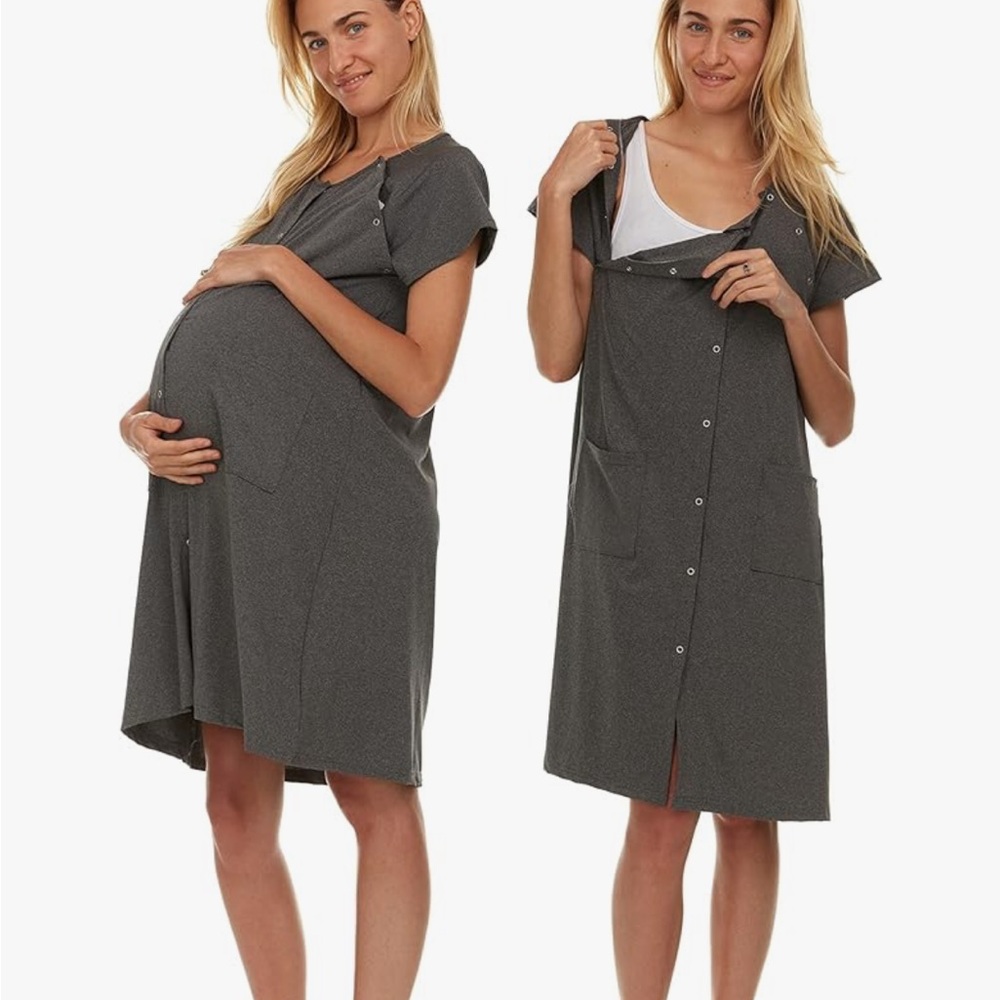Women's Gray Maternity Nightgown
